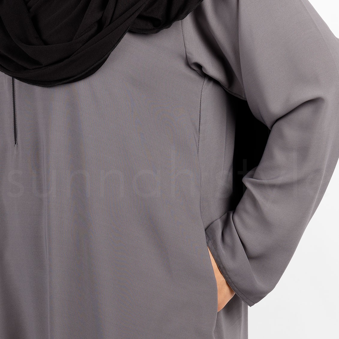 Sunnah Style Plain Closed Abaya Moon Grey